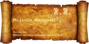Mojzsis Manassé névjegykártya